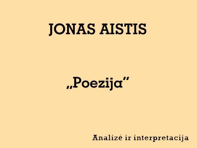 Jonas Aistis - Poezija